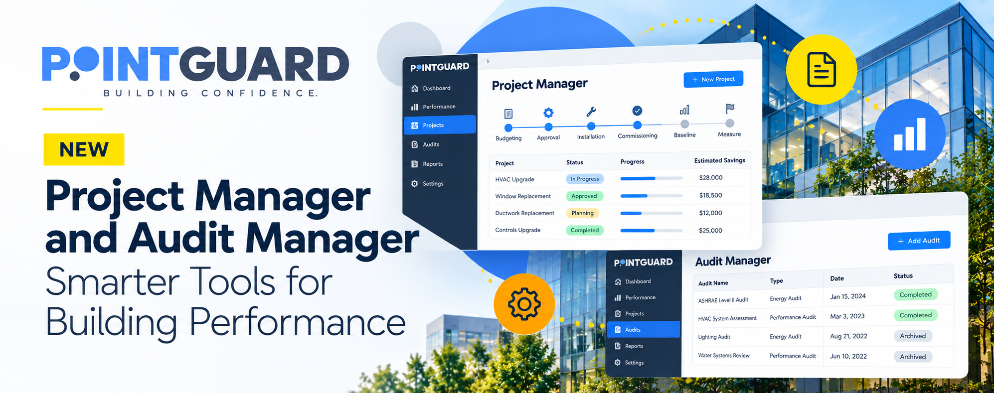 PointGuard Introduces Project Manager and Audit Manager: New Tools for Smarter Building Performance